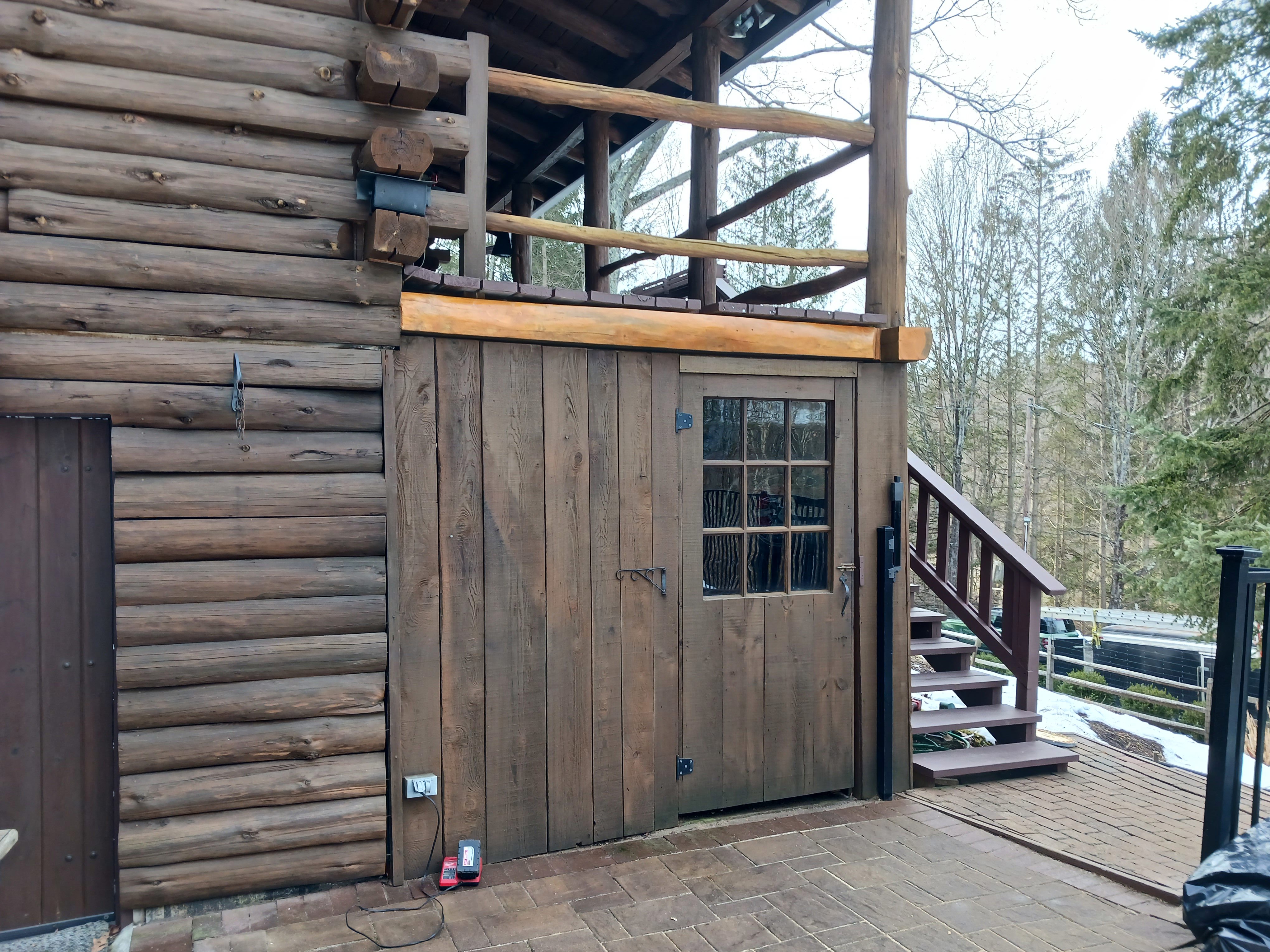 Log rot replacement on porch